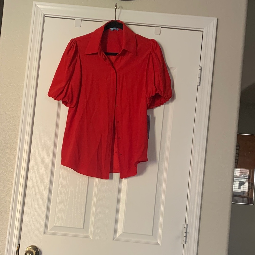 ANTONIO MELANI Scarlet Button Down Blouse